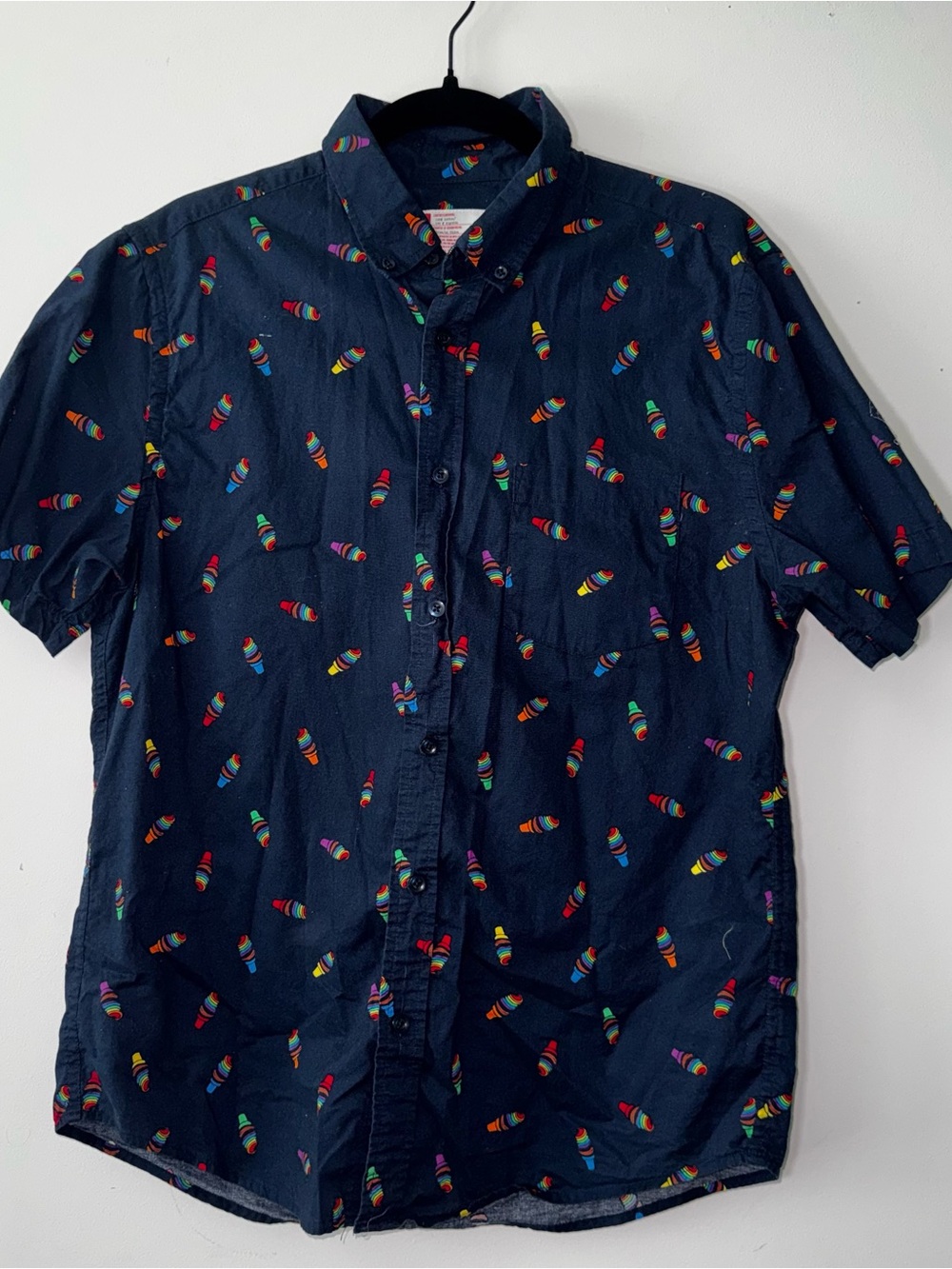 Men's pride Short-Sleeve Button-Up Shirt with Multicolor Print